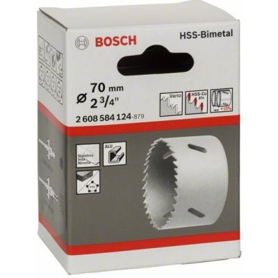 Pilová vrtací korunka - děrovka na kov, dřevo, plasty Bosch HSS - BiM pr. 70mm, 2 3/4" (2608584124) – Zboží Mobilmania