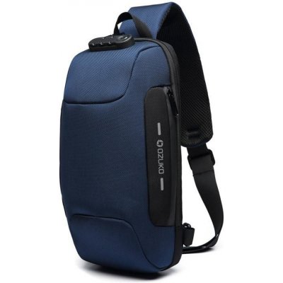 Ozuko batoh přes rameno s USB zámek Boucher Modrý 5L Ozuko F9223s5