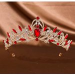 B-Top pozlacená korunka do vlasů s červenými krystaly – Zboží Mobilmania