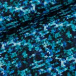 Softshell zimní 22510, tyrkysové trojúhelníky 315g/m2, š.147cm (látka v metráži) – Zboží Mobilmania