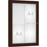 PROCITY Venkovní vitrína Classique, 4 x A4, sklo, hnědá | Zboží Auto