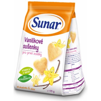 Sunárek Vanilkové sušenky pro první zoubky 175 g – Zboží Dáma