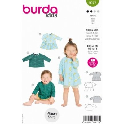 Střih na kojenecké tričko a šatičky Burda 9277 – Zboží Mobilmania