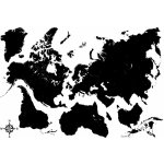 Crearreda samolepka na zeď Černá mapa světa 47 x 67 cm černá – Sleviste.cz