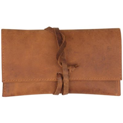 Angelo pouzdro na tabák z pravé kůže hnědá barva – Zboží Mobilmania