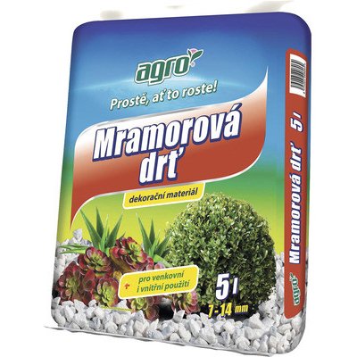 Kamenná drť mramorová Agro 7–14 mm bílá balení 5 l – Zbozi.Blesk.cz