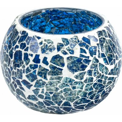 Sanu Babu Lampička, skleněná mozaika, kulatá, tyrkysová, průměr 9cm, výška 7cm – Sleviste.cz