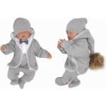 Z&Z 5-dílná kojenecká soupravička pletená do porodnice šedá bílá – Zboží Dáma