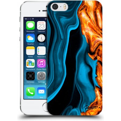 Pouzdro Picasee silikonové Apple iPhone 5/5S/SE - Gold blue čiré