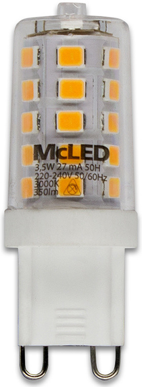 McLED LED žárovka G9 3,5W 35W teplá bílá 3000K