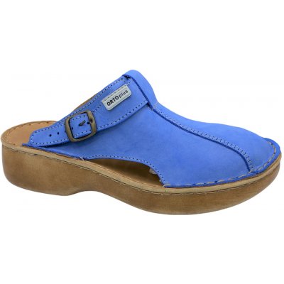 Orto Plus 2060 dámské kožené zdravotní pantofle modré