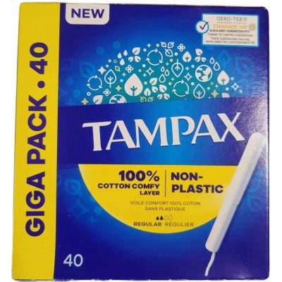 Tampax Regular tampony s aplikátorem ne plastové 40 ks – Hledejceny.cz