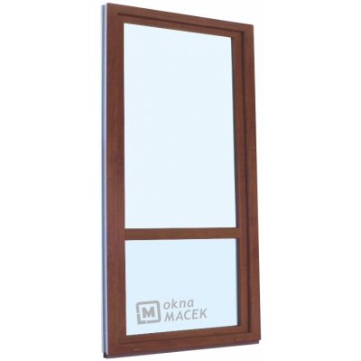Kömmerling balkonové dveře 70 AD s příčkou levé ořech/ořech 90 x 220 cm s klikou+ PVC rám – Hledejceny.cz
