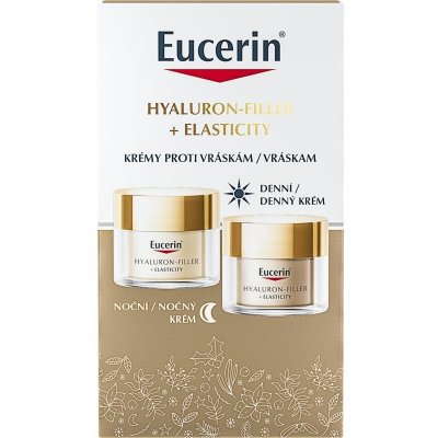 Eucerin Hyaluron-Filler + Elasticity zpevňující denní krém proti vráskám 50 ml + Hyaluron-Filler + Elasticity zpevňující noční krém proti vráskám 50 ml dárková sada – Zboží Mobilmania