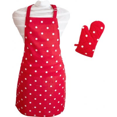 ARÔME HOME Kuchyňská zástěra červená s bílými puntíky – Zboží Dáma