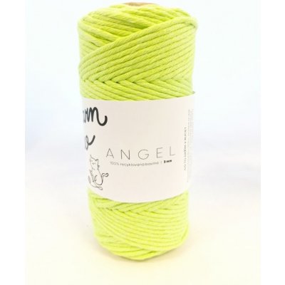 YarnMellow Macramé šňůry Angel 5mm Pistáciová (Rozčesávací příze macramé YarnMellow Angel 5mm Červená. Je ze 100% recyklované bavlny a najdete ji u nás v mnoha odstínech. Dá se snadno rozčesat, hodí s