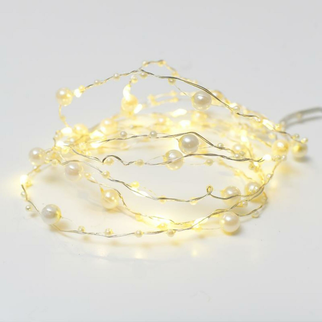 ACA Lighting perličky 20 LED dekorační řetěz teplá bílá stříbrný měďený drát na baterie 2xAA IP20 2m+10cm 1.2W X01201111
