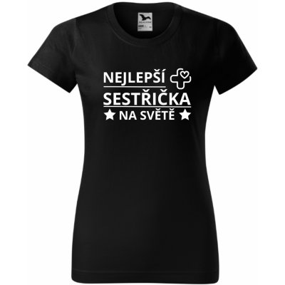 Dámské tričko Nejlepší sestřička na světě Černá – Zboží Dáma