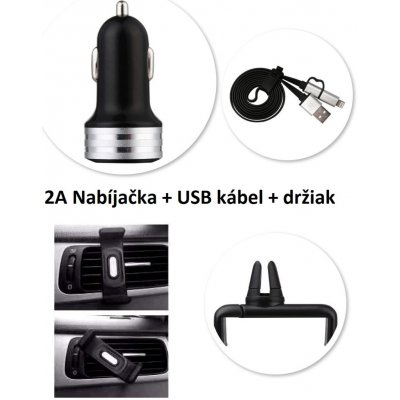 FEITUN 0627 Cestovní nabíječka telefonu 2A, 2 x USB + držák – Zboží Mobilmania