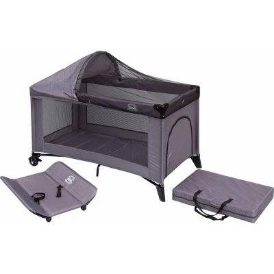 Dětská cestovní postýlka Scarlett Piki s kompletní výbavou - šedá – Sleviste.cz