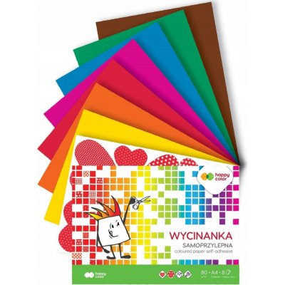 happy color Barevné papíry samolepicí 80g/m2 8 listů A4 – Zboží Dáma