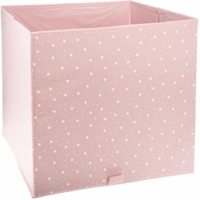 DekorStyle Textilní koš Pink Stars 29 x 29 cm růžová