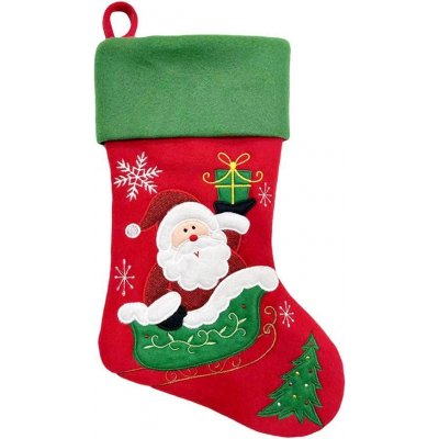 MagicHome Vánoční dekorace Ponožka se Santou 41 cm – Zboží Mobilmania