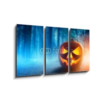 Obraz 3D třídílný - 90 x 50 cm - Spooky Halloween Night Spooky Halloween noc – Zboží Mobilmania