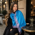 Šál Pašmína Vivienna modrá – Zboží Dáma