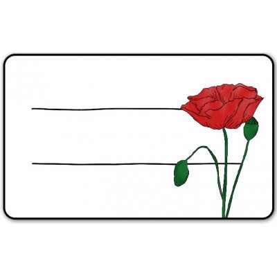 Samolepící jmenovky s mákem (6 ks) – Zboží Živě