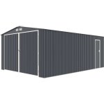 Kovová garáž Palmer 3,8 x 5,4 m CoverTech antracitová – Zboží Mobilmania