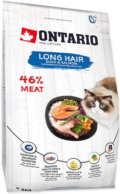 Ontario Cat Fresh Meat Long Hair Duck & Salmon 2 kg