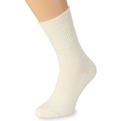 Wooline ponožky 2v1 Merino Natural Wool 5 dámské hladké krémové – Hledejceny.cz