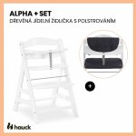 Hauck Alpha+ set 2v1 dřevěná židle, natural + polstrování Melange charcoal – Hledejceny.cz