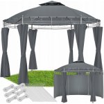 tectake 403266 zahradní altán luxusní kulatý 350cm siana - krémová – Sleviste.cz