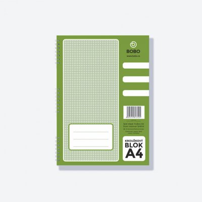 Bobo blok A4 čtverečkovaný kroužkový 50 listů – Zboží Dáma