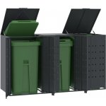 vidaXL Box na 3 popelnice 207 x 79 x 117 cm ocel antracitový – Zboží Dáma