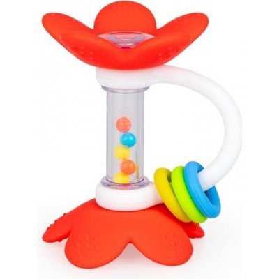 GiliGums silikon kousátko chrastítko Květina červená – Zboží Dáma