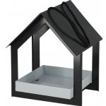 Esschert Design Krmítko pro ptáky 19,3 x 19,1 x 23,2 cm antracit bílá – Zboží Mobilmania
