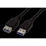 Roline 11.02.8978 Kabel USB 3.0 A-A 1,8m A(M)- A(F) prodlužovací, černý – Sleviste.cz