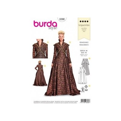 Střih Burda 6398 Renesanční šaty (dámský dobový oděv) – Zboží Mobilmania