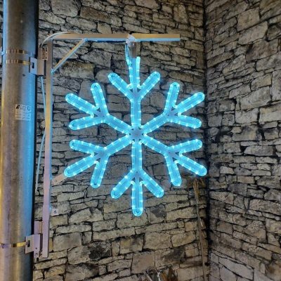 DECOLED Easy Fix 2D LED světelná vločka V, Ø 67 cm, ledově bílá 3D tisk, sada na veřejné osvětlení, hliník – Hledejceny.cz
