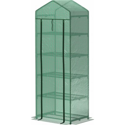 Outsunny Mini s 5 policemi 69 x 49 x 193 cm Transparentní zelený – Zboží Dáma