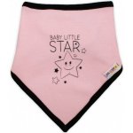 Baby Nellys Dětský bavlněný šátek na krk Baby Little Star růžový – Zboží Dáma