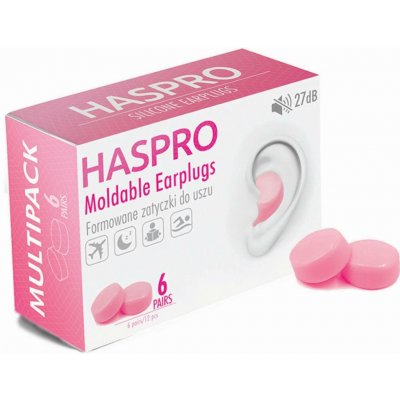 HASPRO 6P silikonové špunty do uší, růžové – Hledejceny.cz