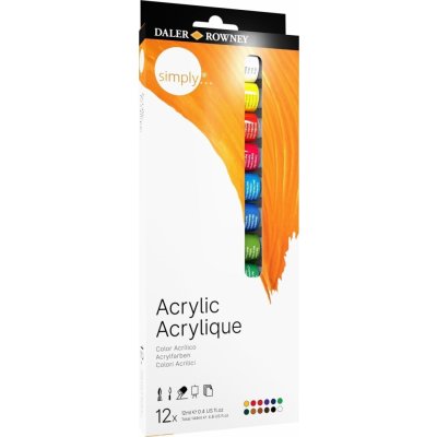 Daler Rowney SIMPLY sada akrylových barev 12 x 12 ml – Hledejceny.cz