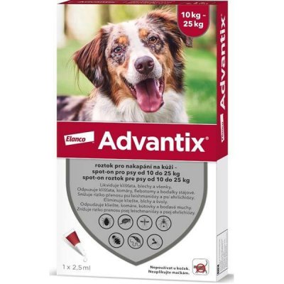 Advantix S.O. pes 10-25kg a.u.v. červený sol 1 x 2,5 ml – Hledejceny.cz