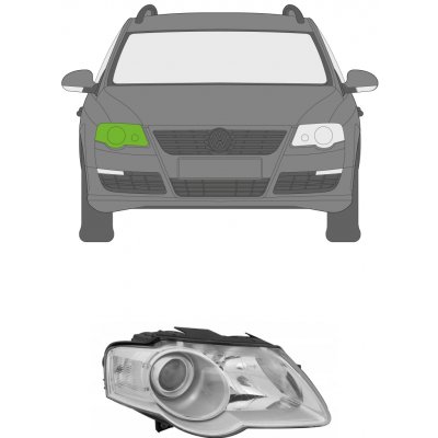 Pravé přední světlo VW Passat B6 / 05-10 | Zboží Auto