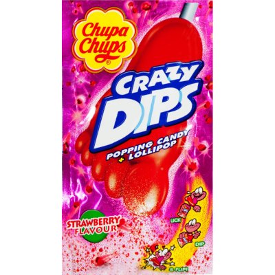 Chupa Chups Crazy Dips Strawberry lízátko 14 g – Zboží Mobilmania