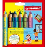 Stabilo woody 3v1 duo dvojfarebná tuha 6 ks sada so strúhadlom – Zbozi.Blesk.cz